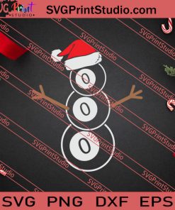 Christmas Snowman Billard Santa Hat SVG PNG EPS DXF Silhouette Cut Files