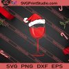 Christmas Wine Glasses Santa Hat SVG PNG EPS DXF Silhouette Cut Files
