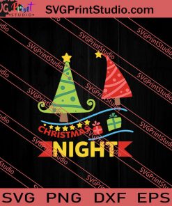 Christmas Night X'mas SVG PNG EPS DXF Silhouette Cut Files