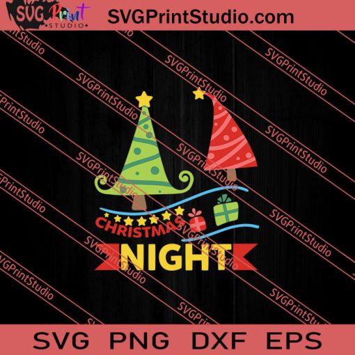 Christmas Night X'mas SVG PNG EPS DXF Silhouette Cut Files
