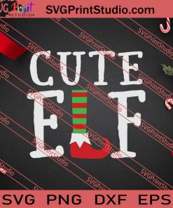 Cute Elf Christmas SVG PNG EPS DXF Silhouette Cut Files