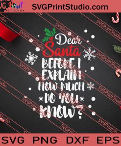 Dear Santa Before Explain How Much Do You Know SVG PNG EPS DXF Silhouette Cut Files