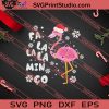 Flamingo Christmas Light Santa Hat SVG PNG EPS DXF Silhouette Cut Files