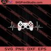 Gamer Heartbeat Video Game Lover SVG PNG EPS DXF Silhouette Cut Files