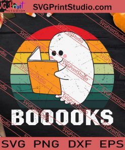 Ghost Book Reading Cute Halloween SVG PNG EPS DXF Silhouette Cut Files