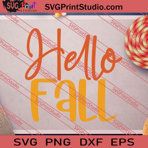 Hello Fall SVG PNG EPS DXF Silhouette Cut Files