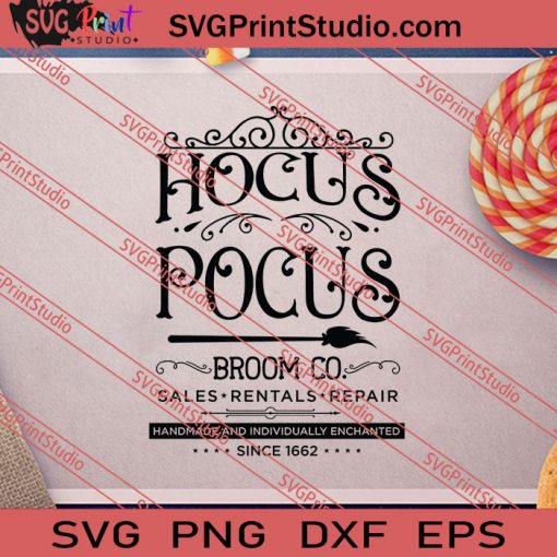 Hocus Pocus Broom Co Halloween SVG PNG EPS DXF Silhouette Cut Files