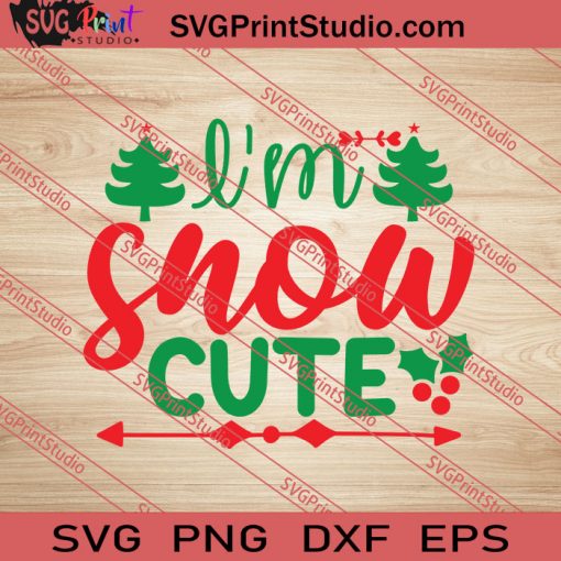Im Snow Cute Christmas SVG PNG EPS DXF Silhouette Cut Files