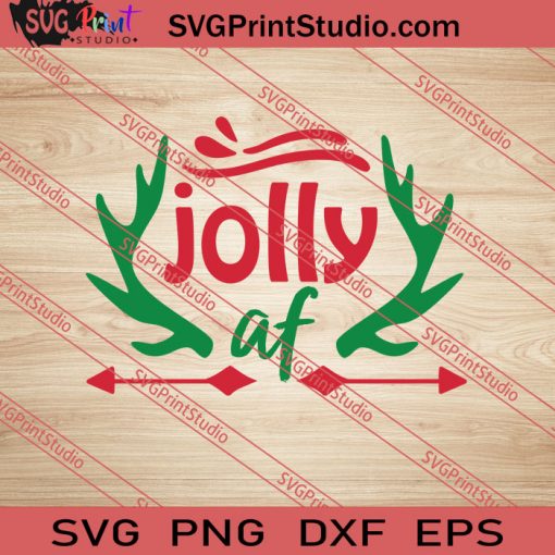 Jolly AF Reindeer Christmas SVG PNG EPS DXF Silhouette Cut Files