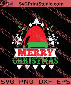 Santa Hat Merry Christmas SVG PNG EPS DXF Silhouette Cut Files