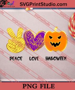 Peace Love Halloween PNG, Halloween Costume PNG Instant Download