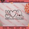 Peace Love Halloween SVG PNG EPS DXF Silhouette Cut Files