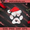 Paws Print Santa Hat Dog SVG PNG EPS DXF Silhouette Cut Files