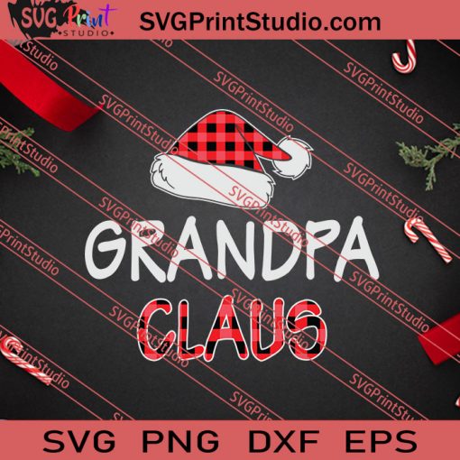 Red Plaid Grandpa Claus Matching SVG PNG EPS DXF Silhouette Cut Files