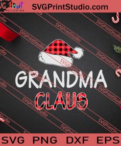 Red Plaid Grandma Claus Matching SVG PNG EPS DXF Silhouette Cut Files