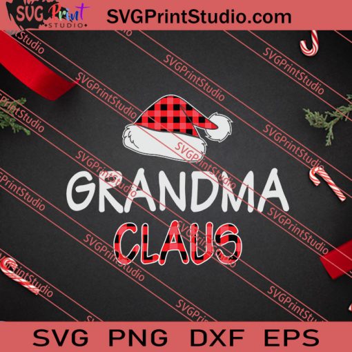 Red Plaid Grandma Claus Matching SVG PNG EPS DXF Silhouette Cut Files