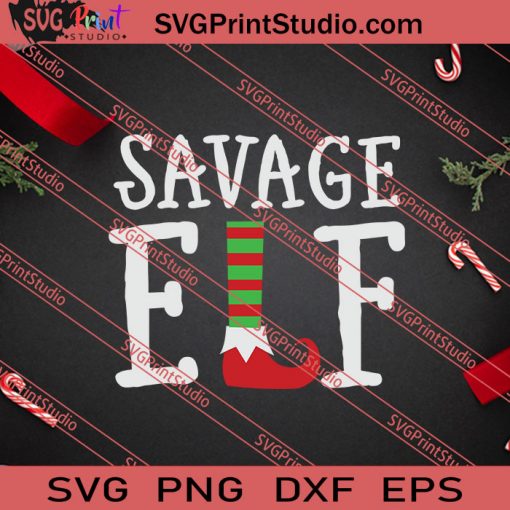 Savage Elf Christmas SVG PNG EPS DXF Silhouette Cut Files