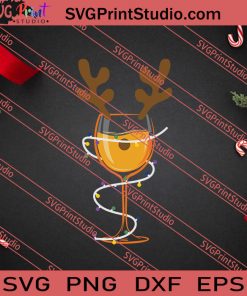 Wine Christmas Light Wine Lover SVG PNG EPS DXF Silhouette Cut Files