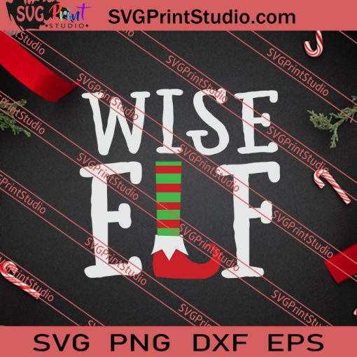 Wise Elf Christmas SVG PNG EPS DXF Silhouette Cut Files