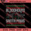 Bloodhound Santa Paws SVG PNG EPS DXF Silhouette Cut Files