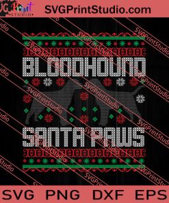 Bloodhound Santa Paws SVG PNG EPS DXF Silhouette Cut Files