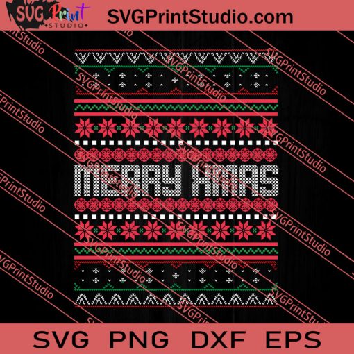 Merry X'mas Merry Christmas SVG PNG EPS DXF Silhouette Cut Files