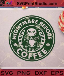 Nightmare Before Coffee Jack SVG PNG EPS DXF Silhouette Cut Files