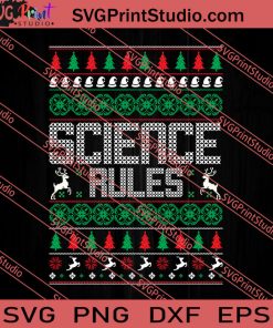 Science Rules Merry Christmas SVG PNG EPS DXF Silhouette Cut Files