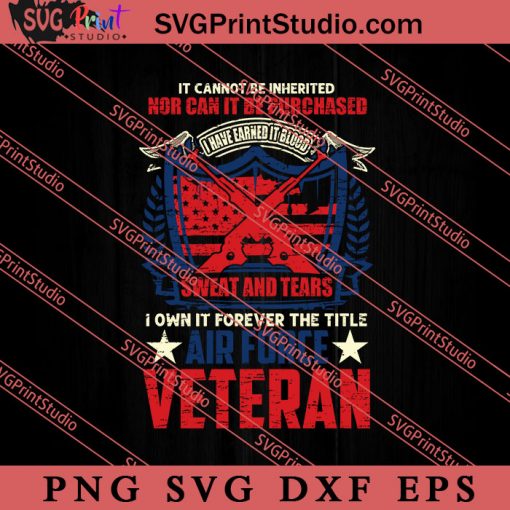 Air Force Veteran SVG PNG EPS DXF Silhouette Cut Files