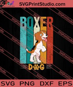 Boxer Dog Vintage SVG PNG EPS DXF Silhouette Cut Files
