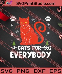 Cat For Everybody Christmas SVG PNG EPS DXF Silhouette Cut Files