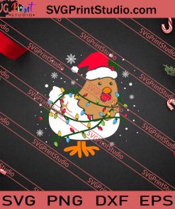 Chicken Christmas Tree Lights SVG PNG EPS DXF Silhouette Cut Files