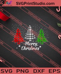 Christmas Tree Buffalo Plaid SVG PNG EPS DXF Silhouette Cut Files