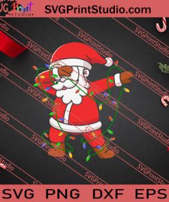 Dabbing Santa Christmas Tree Light SVG PNG EPS DXF Silhouette Cut Files