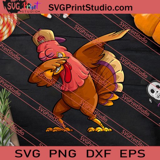 Dabbing Turkey Thanksgiving SVG PNG EPS DXF Silhouette Cut Files
