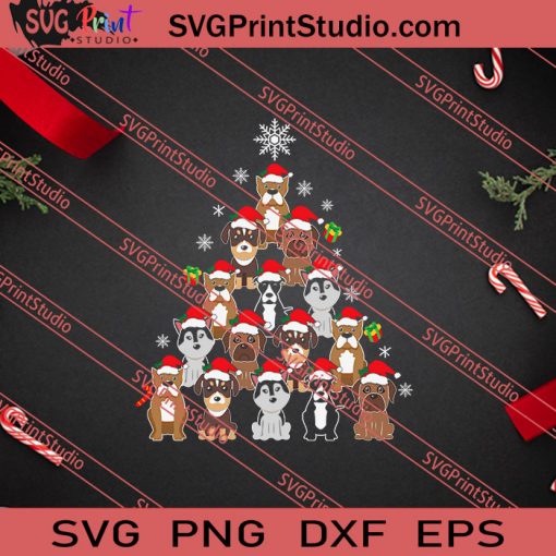 Dog Christmas Tree SVG PNG EPS DXF Silhouette Cut Files
