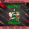 Happy Holidays Christmas SVG PNG EPS DXF Silhouette Cut Files