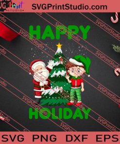 Happy Holidays Christmas SVG PNG EPS DXF Silhouette Cut Files