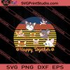 Happy Together Cute Dog SVG PNG EPS DXF Silhouette Cut Files