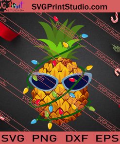 Pineapple Christmas Tree Lights SVG PNG EPS DXF Silhouette Cut Files