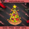 Pizza Christmas Tree Lights SVG PNG EPS DXF Silhouette Cut Files