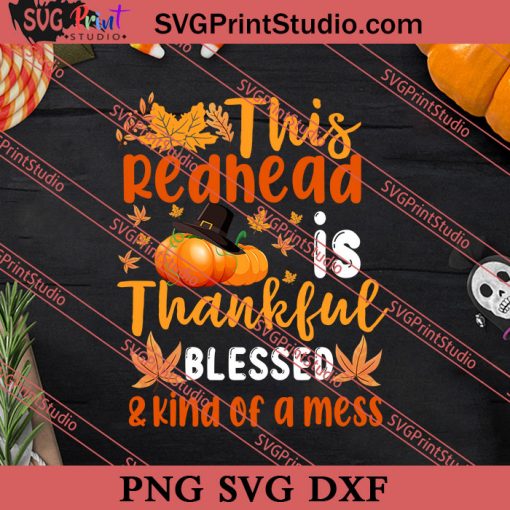 Redhead Thankful Thanksgiving SVG PNG EPS DXF Silhouette Cut Files