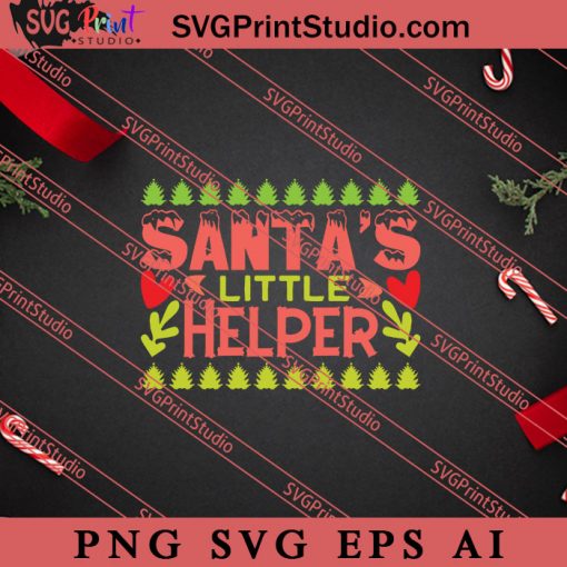 Santa's Little Helper Christmas SVG PNG EPS DXF Silhouette Cut Files