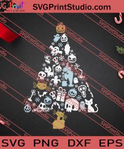 The Nightmare Christmas Tree SVG PNG EPS DXF Silhouette Cut Files