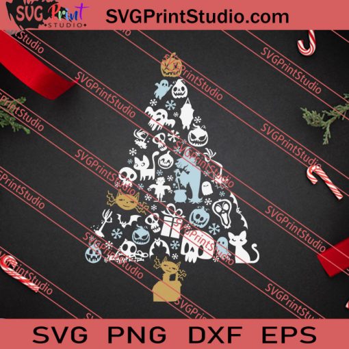The Nightmare Christmas Tree SVG PNG EPS DXF Silhouette Cut Files