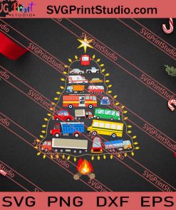 Vehicles Christmas Tree Bonfire Camping SVG PNG EPS DXF Silhouette Cut Files