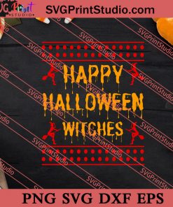 Happy Halloween Witches SVG PNG EPS DXF Silhouette Cut Files