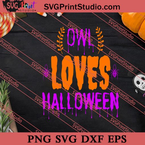 Owl Loves Halloween SVG PNG EPS DXF Silhouette Cut Files