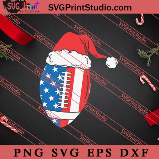 American Football Christmas SVG, Merry X'mas SVG, Christmas Gift SVG PNG EPS DXF Silhouette Cut Files