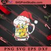 Beer Santa Christmas Lights SVG, Merry X'mas SVG, Christmas Gift SVG PNG EPS DXF Silhouette Cut Files